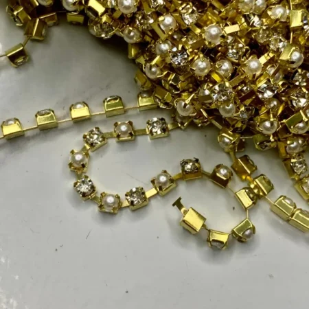 Pearl and Chain Stone- One Yard