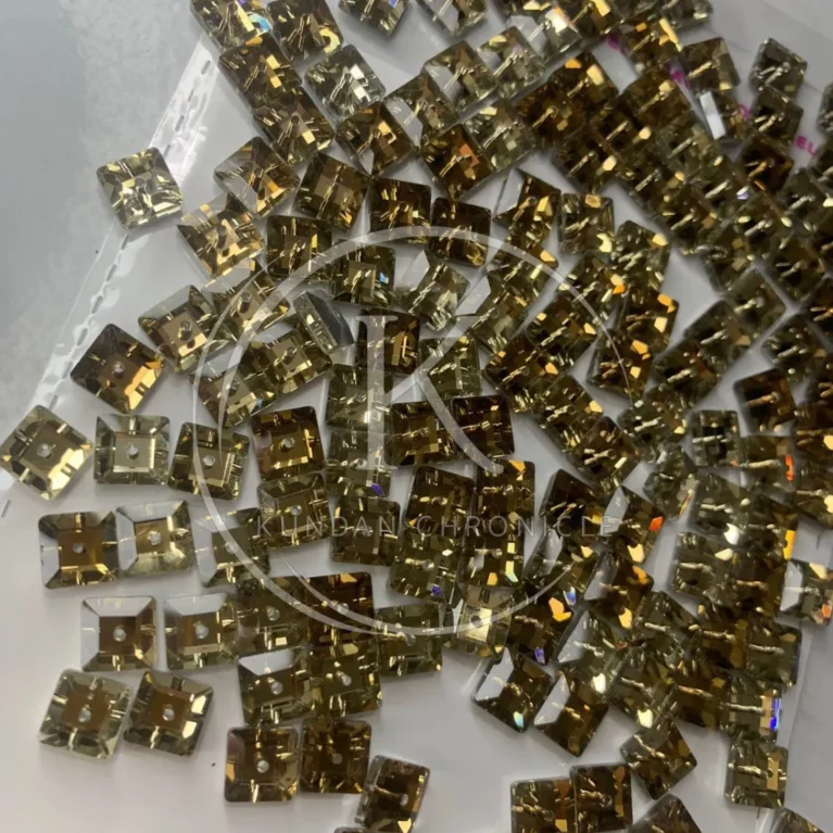 Smoke Gold Swarovski Square 8/8 Crystal-144Pcs