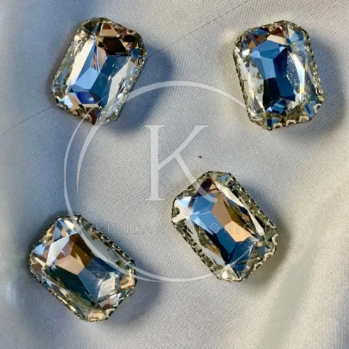 Silver-Silver Base Stone Large (4Pcs)