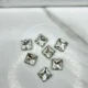 Silver- Silver Base Square-Stone 12/12 ( 6Pcs )