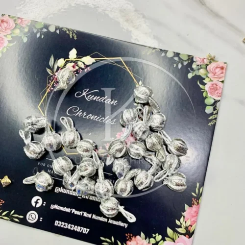 Silver Gotta Beads-25Pcs