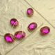 Shocking Pink Oval-Stone Golden Base Medium ( 6Pcs )