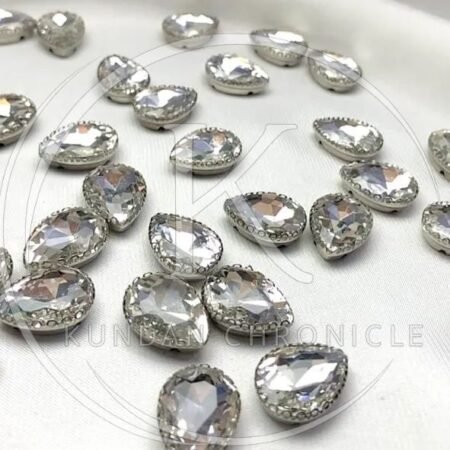 Large drop Silver-Silver Base (6Pcs)