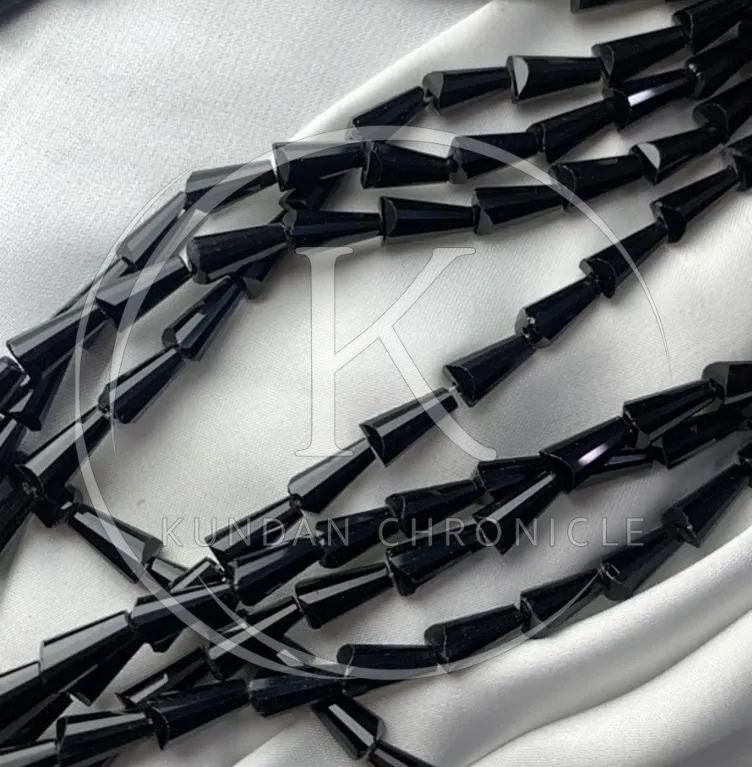 Black cone beads-One String