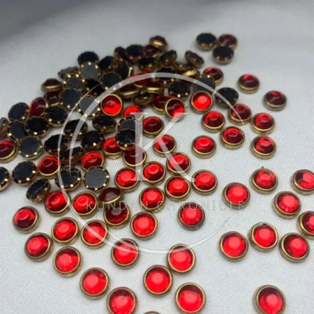 Red-Big Round Kundan-6mm (10G)