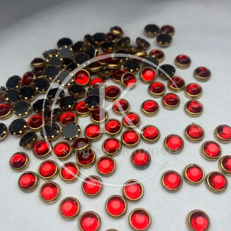 Red-Big Round Kundan-6mm (10G)