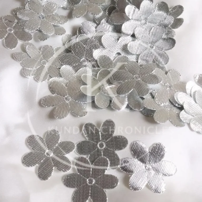 Applique Gotta Silver Flower-5G